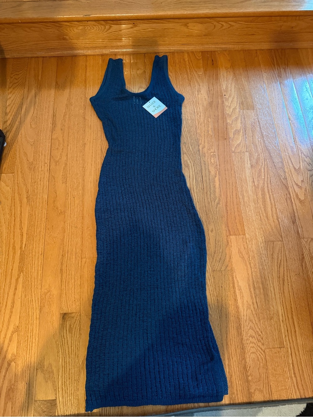 Ribbed Knit Tank Maxi Dress cover up- turquoise